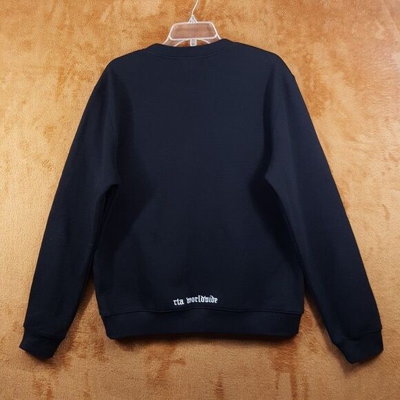 RTA Sweatshirt Mens Medium Black Pullover Crew Logo CHARLES in GOTHIC $170 - Picture 8 of 12